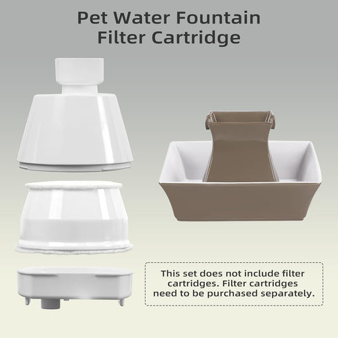 Cat Water Fountain Replacement Filter Housing & Silicone Nozzle Plug Set for Pet Water Dispenser