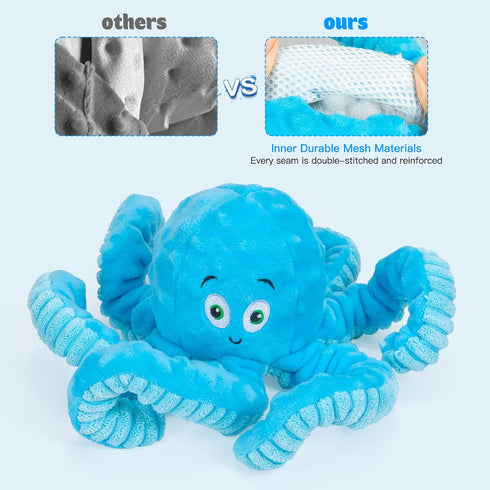 Indestructible Dog Toys for Aggressive Chewers, Octopus Tug of War Stuffed Chew Toys for Large and Small Dogs