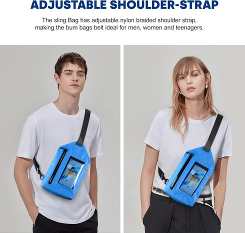 WILD HEART Waterproof Chest Sling Bag Pouch, Fashion Diving Swimming Pool Beach Underwater Case