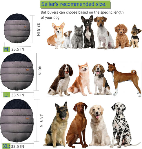 Portable Dog Sleeping Bag, Waterproof Travel Bed, Extra Large Dog Bed with Compression Sack for Camping