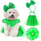 Weewooday 3 Pieces St. Patrick's Day Dog Costume, Mardi Gras Girl Dog Tutu Skirt and Bowtie Headband for Small Puppy