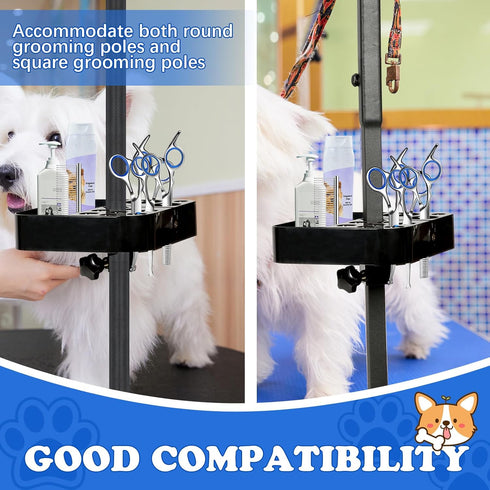 Breeze Touch Rotatable Dog Grooming Organizer for Grooming Table Accessories, Portable Tools Holder with Clamp