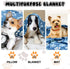 Dog Blankets for Dogs - Large and Medium Soft Fuzzy Washable Blankets, Reversible Print, 41 x 31 inch, Dark Blue