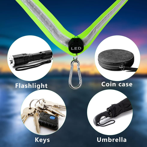 High Visibility LED Night Running Gear, Rechargeable Flashing Sash for Outdoor Safety Walking and Jogging