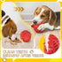 Dog Balls Treat Dispensing Toys for Large Breed, Nearly Indestructible Squeaky Chew Toys, Tough Natural Rubber Puzzle