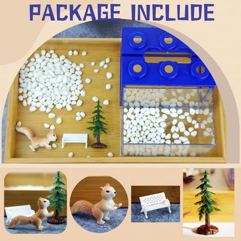 Small Sea Monkey Tank, Stackable Mini Betta Fish Tank Kit with Gravel, Moss Ball, 0.27 Gallon Acrylic Cube Fish Bowl