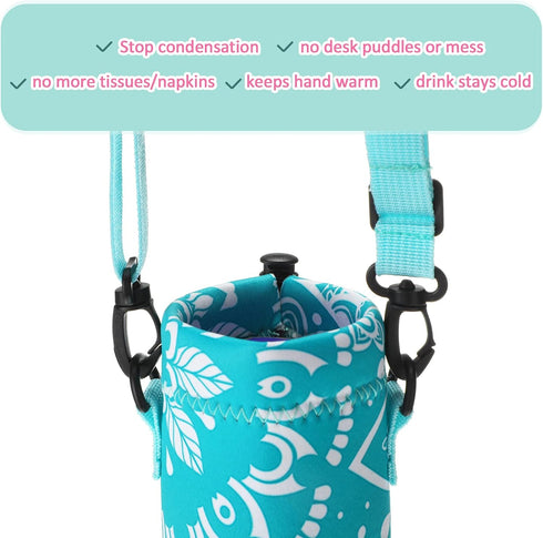 CHENGU 3 Pack 25 oz Neoprene Water Bottle Carrier Bag with Adjustable Shoulder Strap Water Bottle Holders for Adults