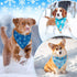 120 25.6 17.7 17.7 Inch Chunful Pcs Winter Bandanas for Dogs Bulk Charm Blue Bandanas Snowflake Patterns Soft Bibs