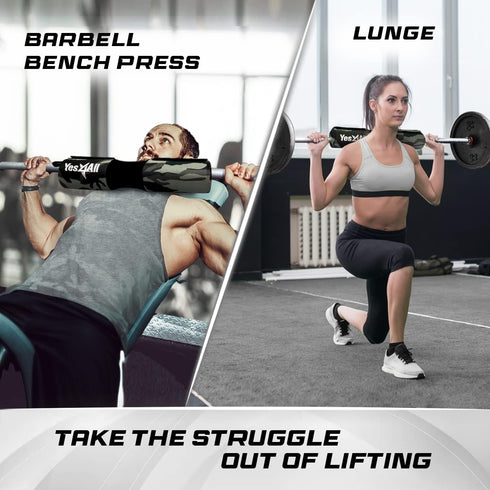 Yes4All Ergonomic Foam Bar Pad - Olympic Barbell Squat Pad for Neck, Squats, and Hip Thrusts