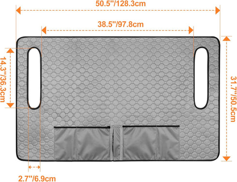 Universal Golf Cart Seat Covers, 2 Person Seats Towel Blanket with 4 Front Pockets & Nonskid Bottom