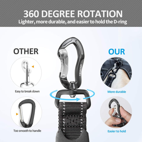 IOKHEIRA Multifunctional Leash with Car Seatbelt for Large, Medium Dogs, Adjustable 4-6 FT Strong Bungee Leash