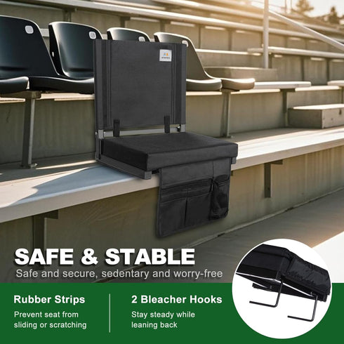 AIYAFEIO BackpacksWide Stadium Seats for Bleachers with Back Support, Bleacher Chairs with BackPortable Bleacher Seats
