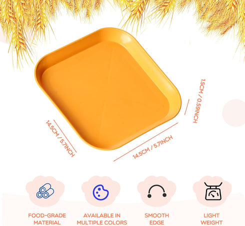Cat Bowls 6 inch Cat Food Bowl, 4Pcs Whisker Fatigue Free Cat Bowls, Unbreakable Wheat Straw Cat Dishes, Shallow Cat Bowls for indoor cats