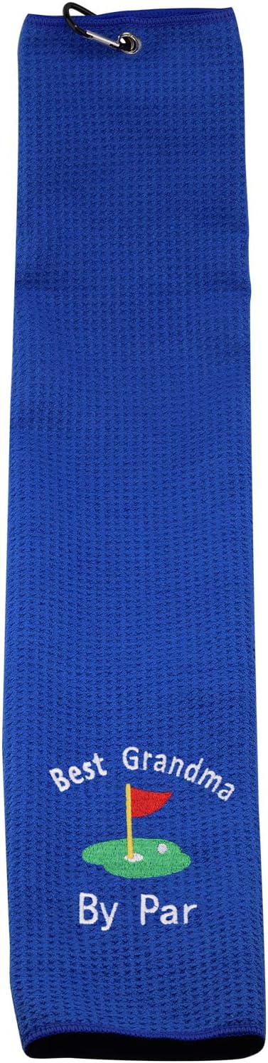 JXGZSO Grandma Golf Towel, Embroidered Gift for Best Grandma by Par Golf Towel