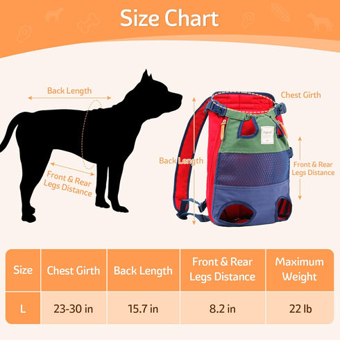 Dog Carrier Backpack, Pet Front Carrier for Small Medium Dogs, Hands-Free Cat Backpack Carrier