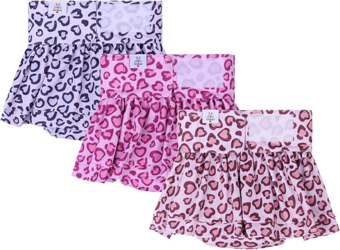 3 Pack QBD07L CuteBone Female Dog Diapers with Skirts Reusable Puppy Dresses Pants for Heat Cycle Period
