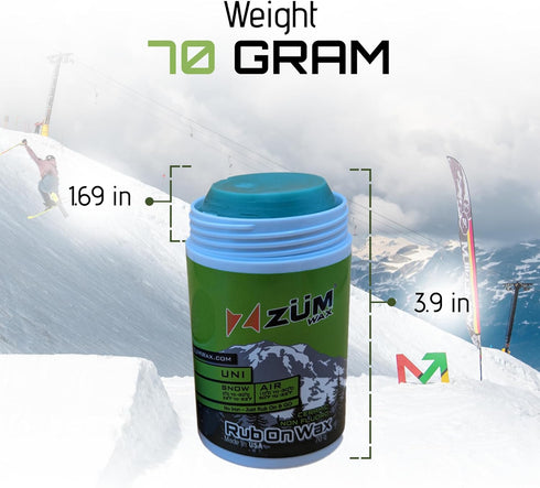 ZUMWax Non Fluoro RUB ON Racing Wax for Ski and Snowboard