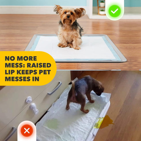 2 Pack 24 24 TidyFriend Dog Pee Pad Holder Tray - Fits Up to x Pee Pad Holder for Dogs - Stable Grip, Raised Edges