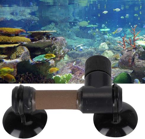 Aquarium CO2 Atomizer, Ceramic Tube Plastic Black for Small Fish Tanks