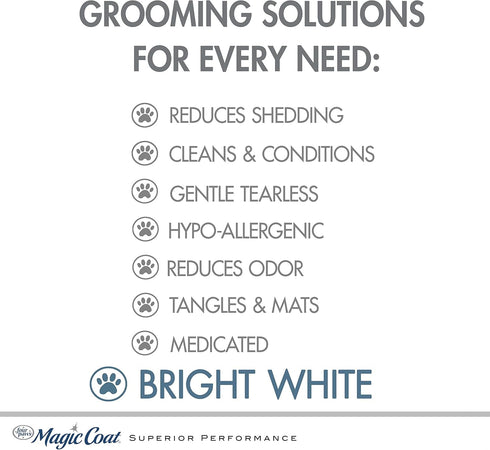 16 Four Paws Magic Coat Bright White Whitening Shampoo for Dogs with Natriance Brightener, Brightening Dog Wash