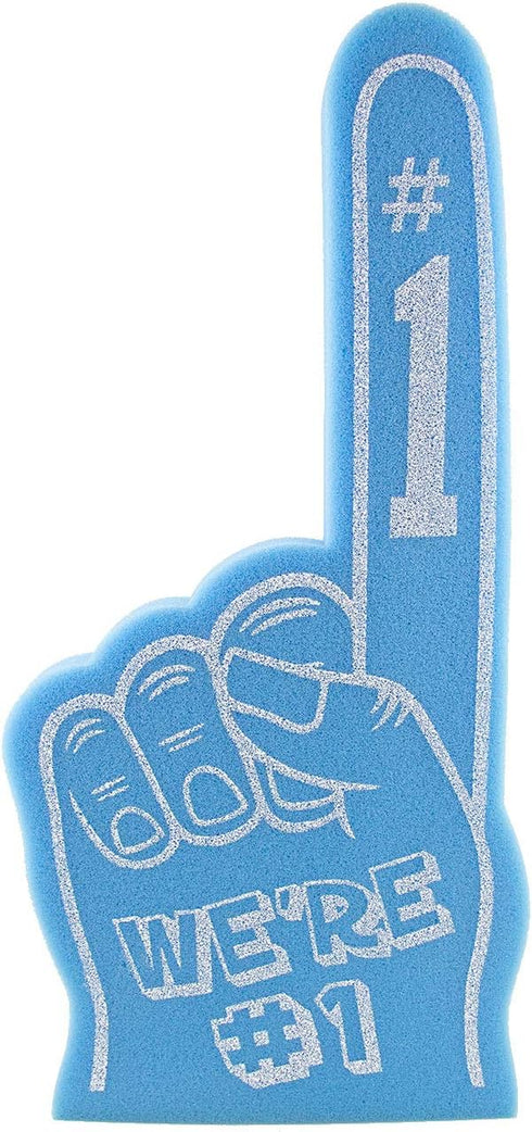 Giant Foam Finger 18 Inch, We're Number 1 Foam Hand for Cheerleading, Sports Events, Vibrant Colors