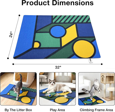 24x32, UTEE Cat Rug for Indoor Cats, Non-Slip Pet Mat Belgian Loop Pile Cat Play & Feeding Mat, Scratch-Resistant