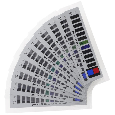 10pcs Liquid Crystal Suite Thermometer Strips for Fish Tank Temperature Gauge and Brewing Supplies