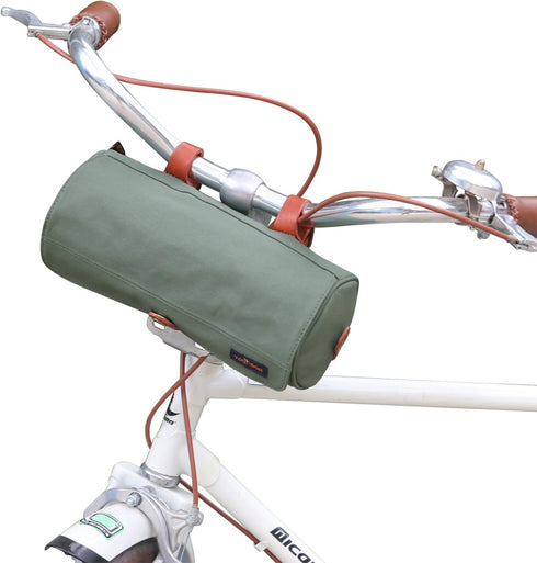 TOURBON Waxed Canvas Bicycle Top Tube Bag - Bike Handlebar Basket