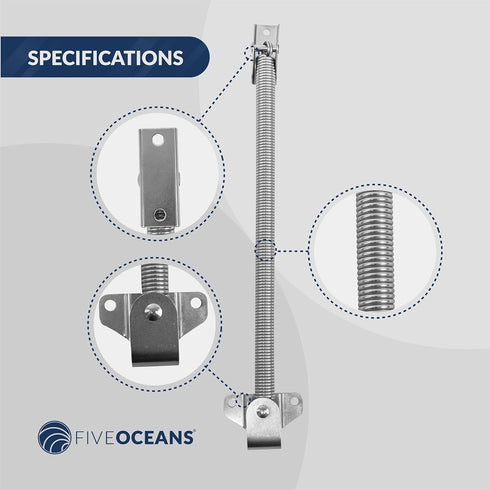 Five Oceans Hatch Lid Support Spring – 316 Stainless Steel Marine-Grade Boat Hatch Lift Support