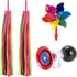 Kids Bike Horn Set - Children Bicycle Bell with 2 Pcs Handle Streamers and Windmill Accessories for Girls or Boys