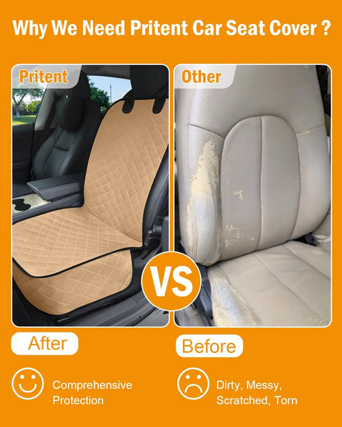 Dog Car Seat Covers Waterproof, Scratch-Proof Pet Front Cover for Cars, Nonslip Pet Passenger Seat Cover Protector