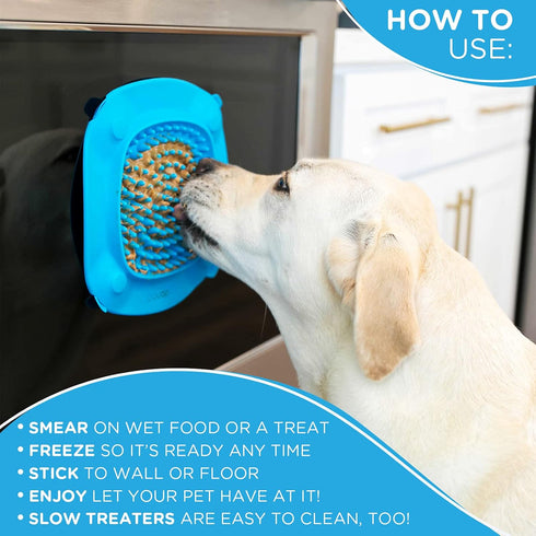 Aquapaw Lick Mat for Dogs, XL Blue with Suction Cups, Secure-Grip Slow Feeder Pad & Shower Lick Toy