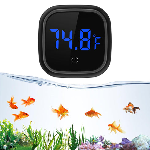 LOFICOPER LED Digital Aquarium Thermometer, Stick-on Fish Tank Thermometer with Built-in Battery,