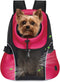 WOYYHO Pet Dog Carrier Backpack, Ventilated Mesh Front Backpack for Small Dogs, Safety Belt for Travel & Hiking