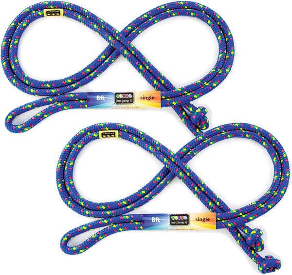 Just Jump It 8' Foot Jump Rope 2 Pack, Active Outdoor Youth Fitness Equipment, Kid Friendly Gym Accessories