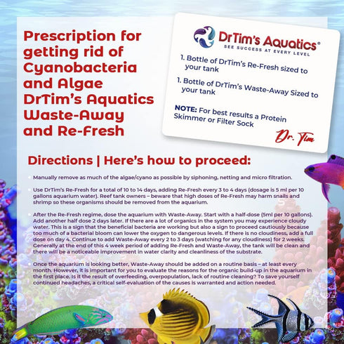 DrTim's Aquatics Saltwater Waste-Away, Natural Fish Tank Waste Management Solution, 16 oz.