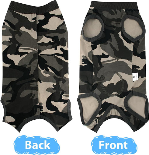 Coppthinktu Breathable Dog Recovery Suit for Abdominal Wounds, E-Collar Alternative for Small/Medium Dogs After Surgery
