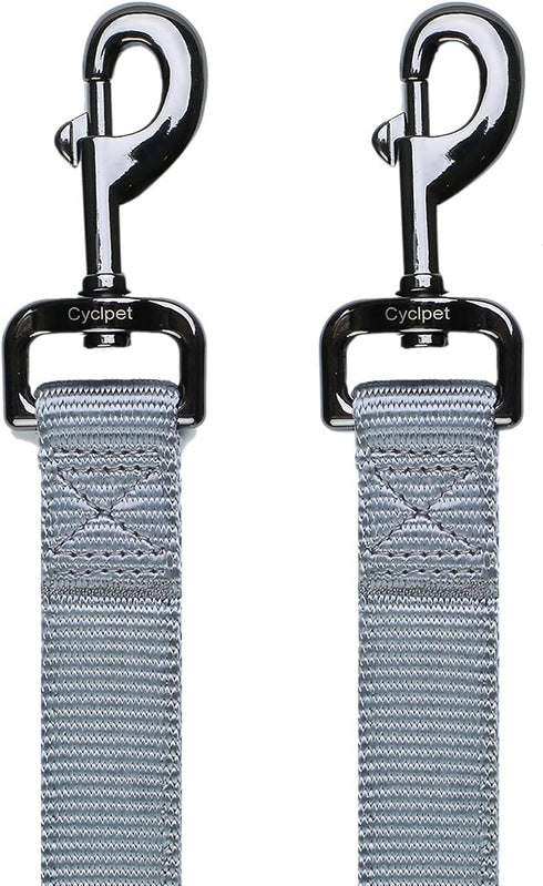 Large Dog Short Leash: Nylon Belting with Soft Padded Handle Lead (18 Inches, Ultimate Grey)