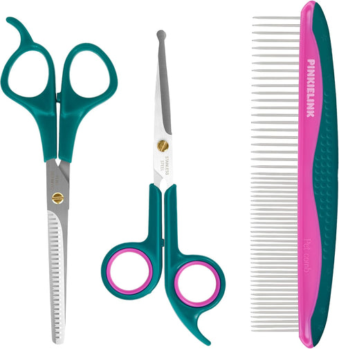 Professional Pet Grooming Kit, Stainless Steel Dog & Cat Grooming Shears with