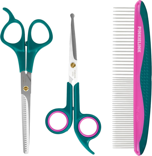 Professional Pet Grooming Kit, Stainless Steel Dog & Cat Grooming Shears with