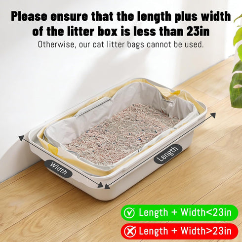 24.411 Inches80 Counts/4 Cat Litter Bags for Automatic Litter Box, Replacement Self-Cleaning Cat Litter Box Liners