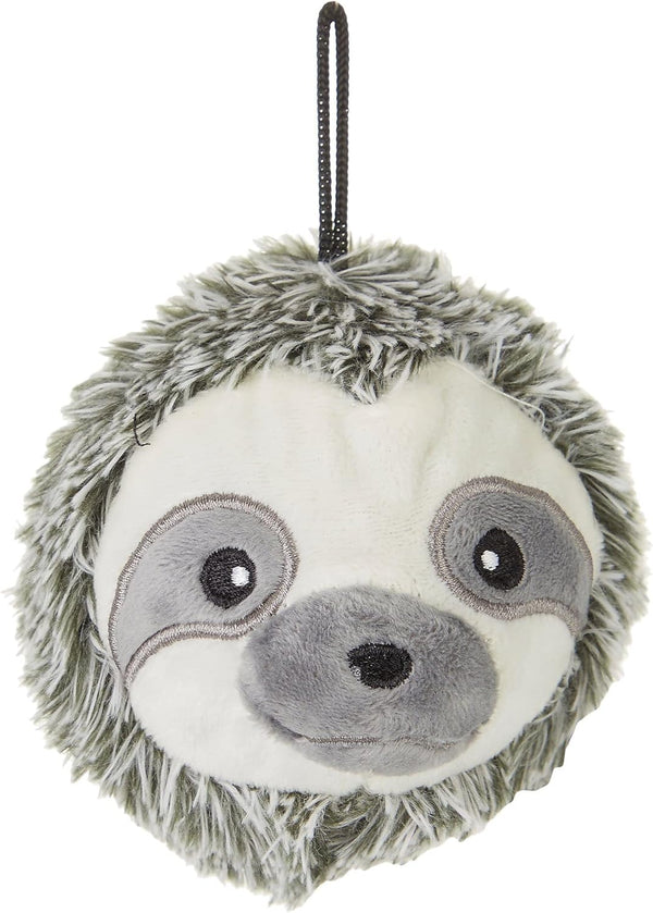 Petlou Squeak Toys for Aggressive Chewers, 4" EZ Squeaky Sloth Fetch Ball for Small Medium Breeds