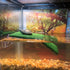 DoubleWood Lawn Turtle Basking Platform, Resting Platform with Simulation Grass for Small Reptiles, Frogs