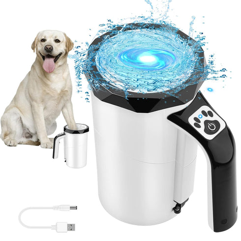 Rechargeable Automatic Dog Paw Cleaner, 2 in 1 Portable Pet Paw Washer with Soft Silicone Brush for Big Dogs Cats