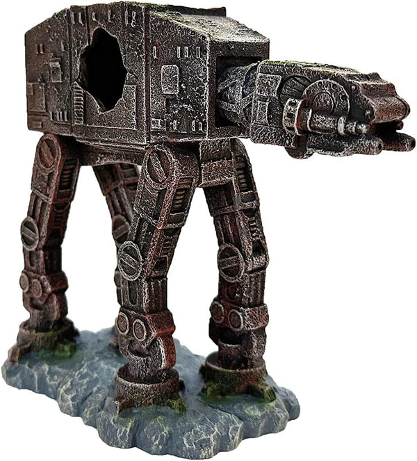 Aquarium at-at Imperial Walker Decorations - Tropical Betta Fish Hideouts, Cave Ornament for Fish Tank