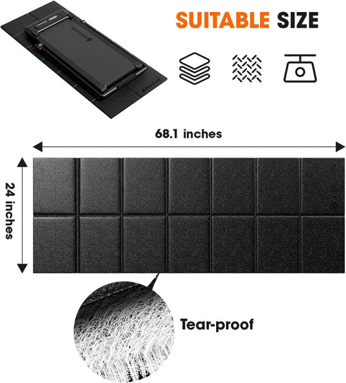 Foldable Treadmill Mat for Carpet Floor - 68"x24" Exercise Equipment Mats for Home Gym Workout