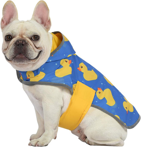 HDE Hooded Reversible Dog Raincoat Poncho Jacket for Small Medium Large Dogs Ducks - Yellow - S