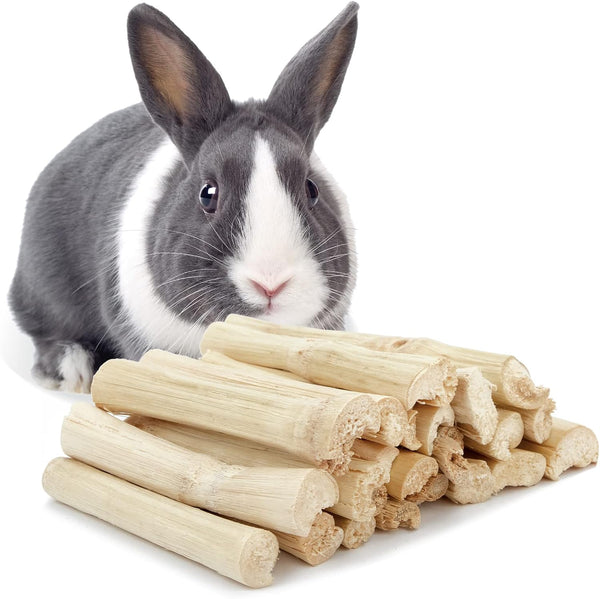 Niteangel Natural Bamboo Chew Toys for Rabbits, Chinchilla, Guinea Pigs