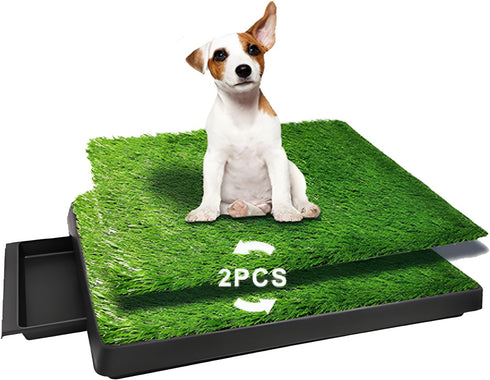 Daslakdc Dog Urinal containing 2 Replaceable lawns, Dog Potty Grass .Portable pet bedpans