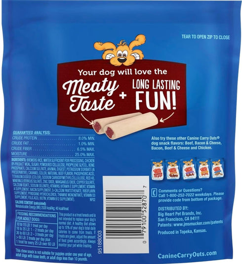 Canine Carry Outs Beef Flavor Chew Bones - 4 Pack (2.8 oz Each)